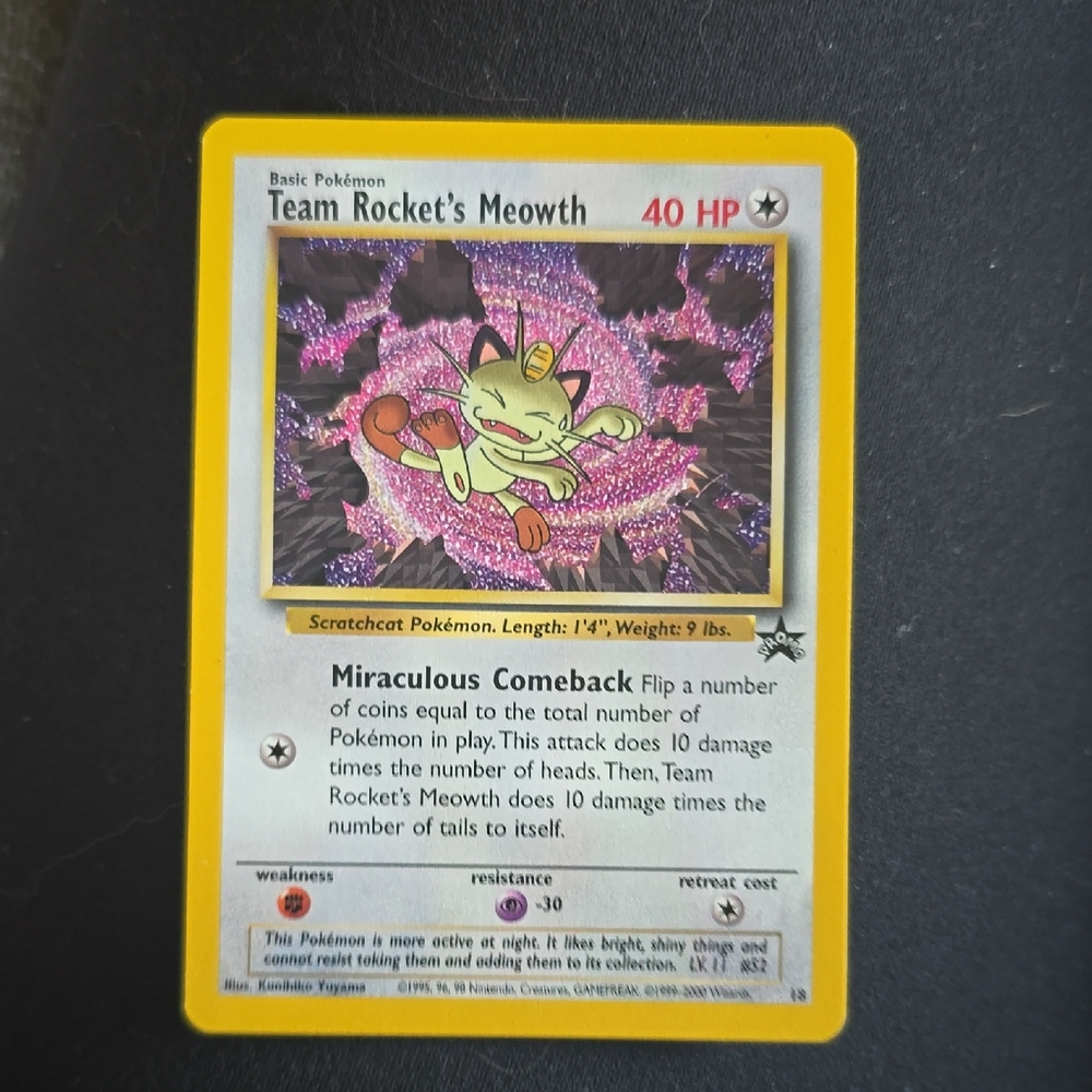 Team Rocket's Meowth Pokémon Card - Yellow Border